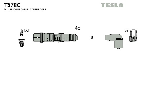 Комплект проводов зажигания original TESLA T578C