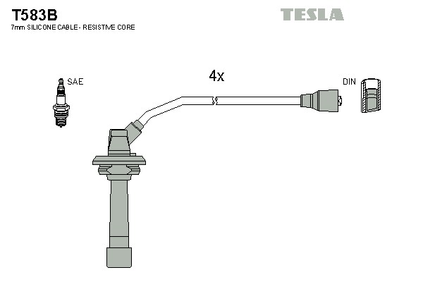 Комплект проводов зажигания TESLA T583B