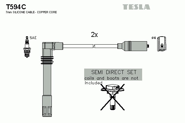 Комплект проводов зажигания original TESLA T594C