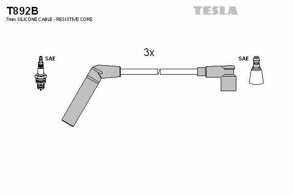 Комплект проводов зажигания TESLA T892B
