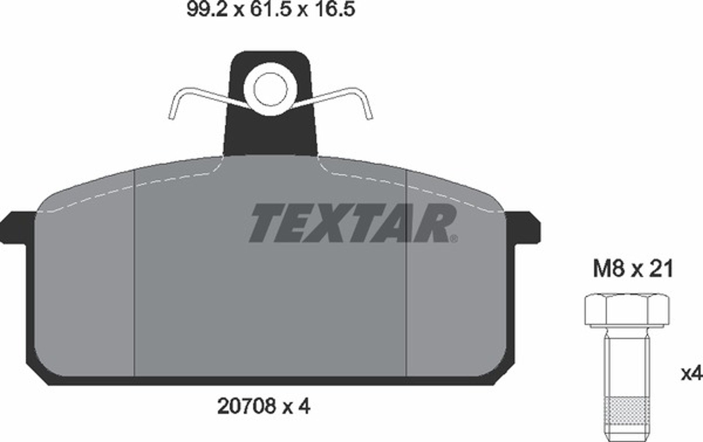 Колодки тормозные дисковые TEXTAR 2070803