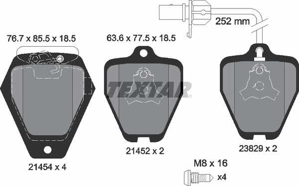 Комплект тормозных колодок дискового тормоза TEXTAR 2145401