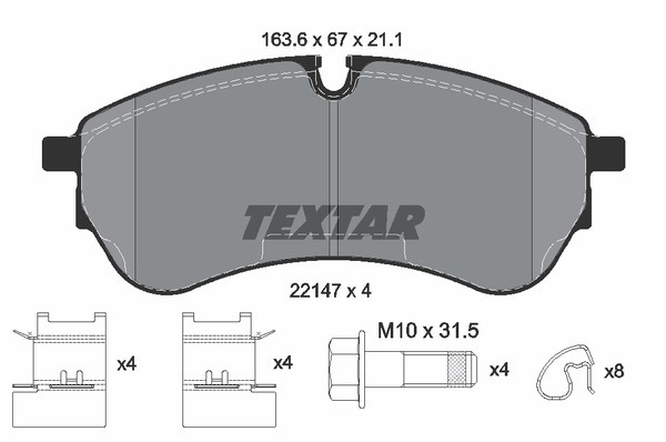 Колодки тормозные дисковые TEXTAR 2214701
