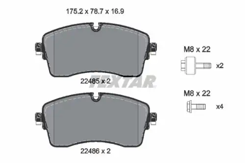 2248505 колодки дисковые задние TEXTAR 2248505