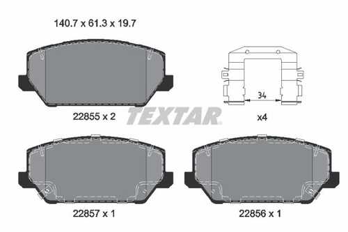 Колодки тормозные дисковые передние TEXTAR 2285501