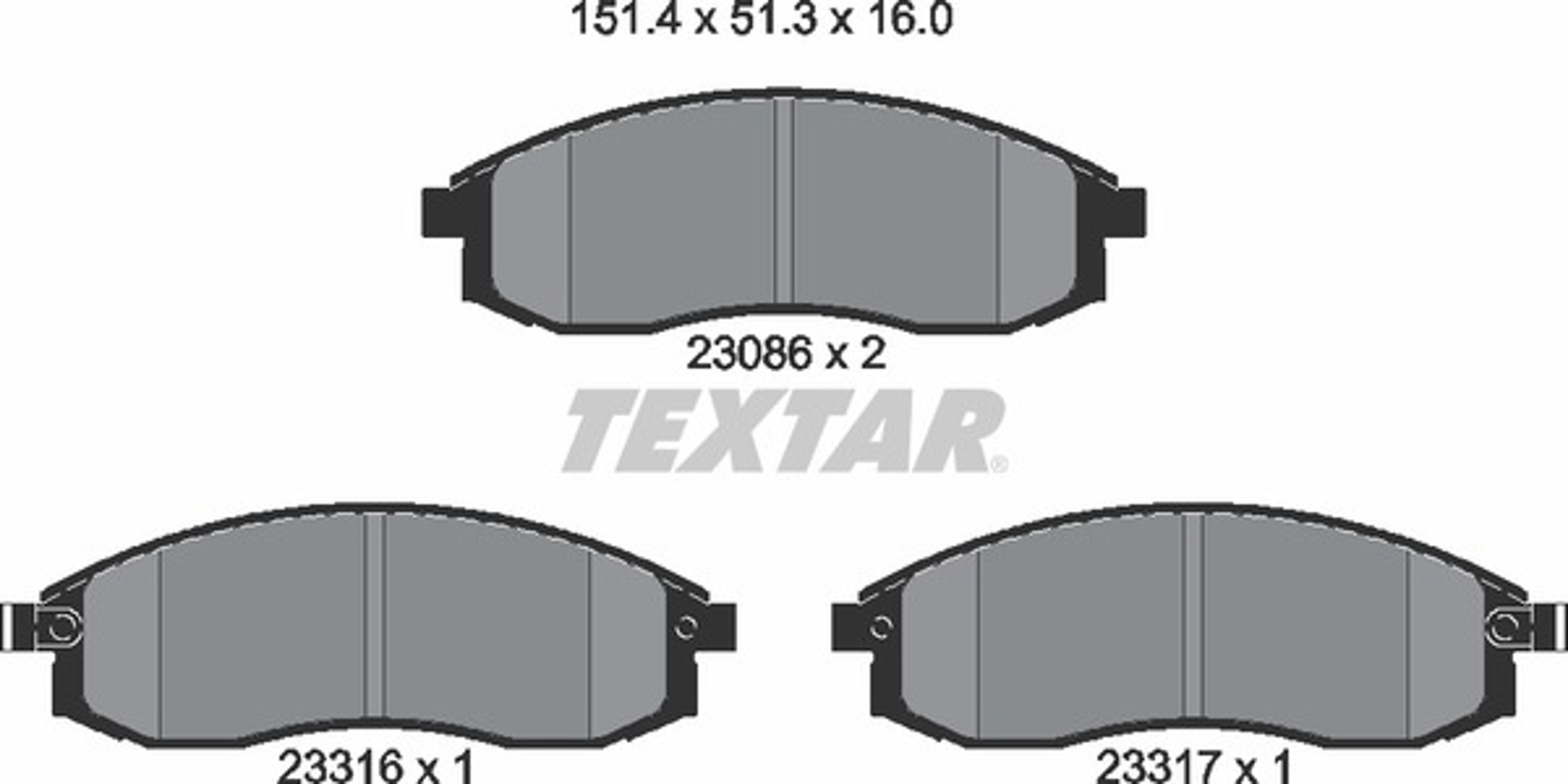 Колодки тормозные дисковые TEXTAR 2308602