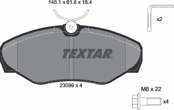 Комплект тормозных колодок дискового тормоза TEXTAR 2309902