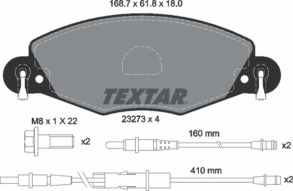 Комплект тормозных колодок дискового тормоза TEXTAR 2327301