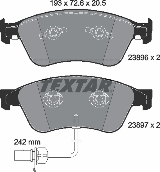 Комплект тормозных колодок дискового тормоза TEXTAR 2389601