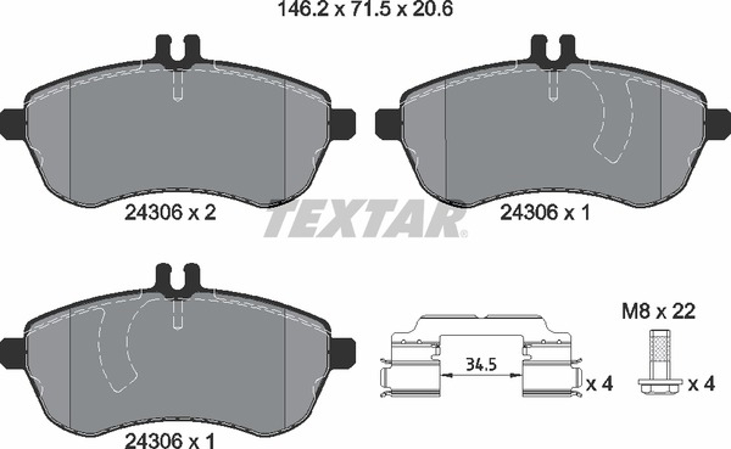 Колодки тормозные дисковые TEXTAR 2430681