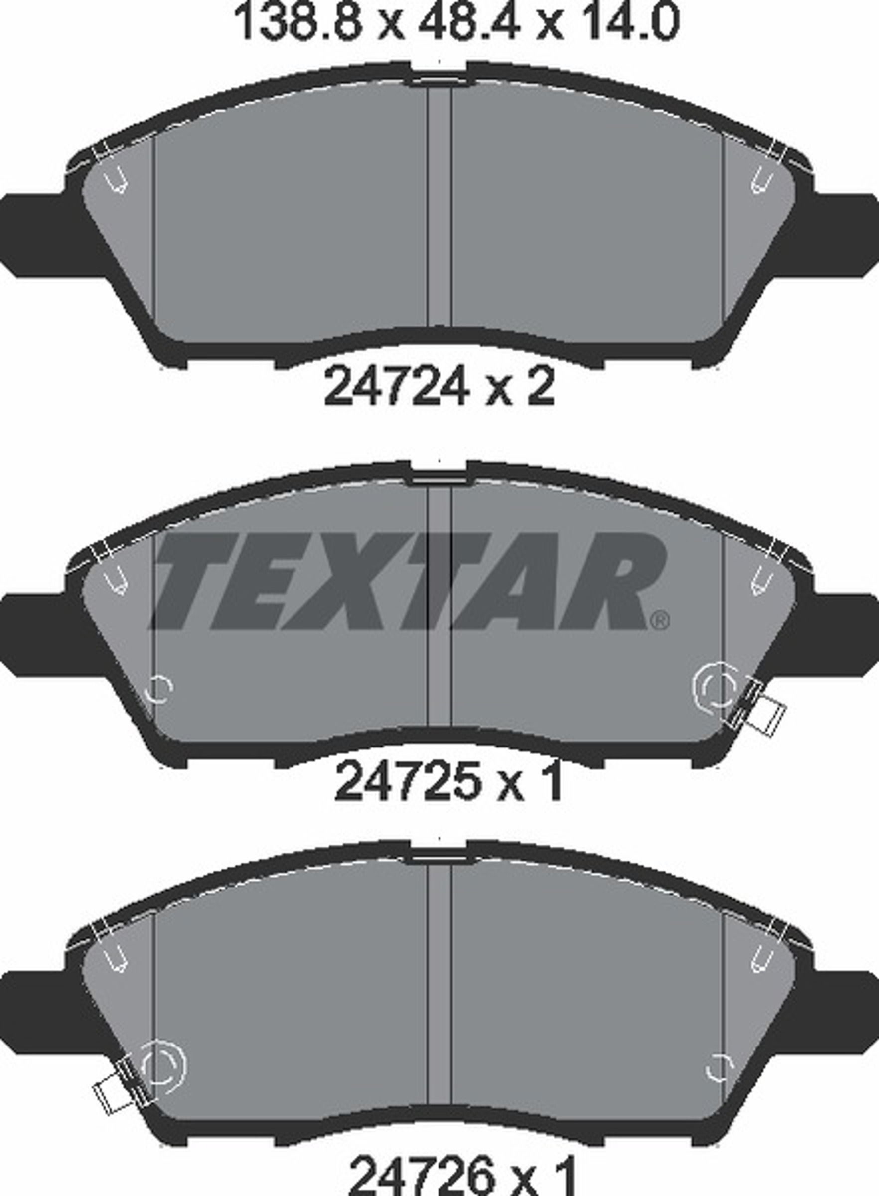 Комплект колодок для дисковых тормозов TEXTAR 2472401