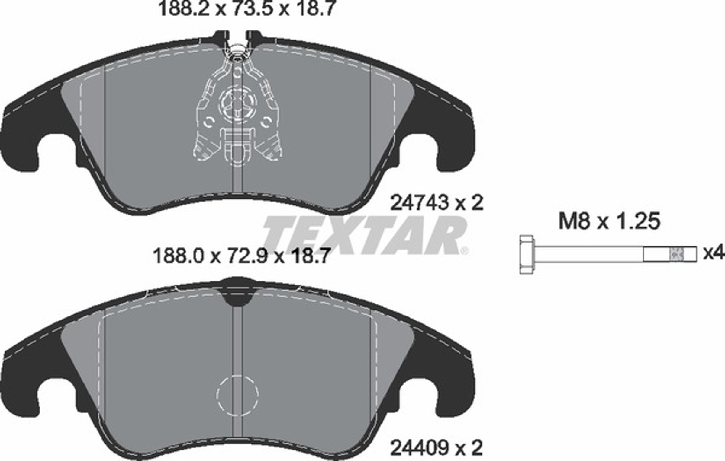 Колодки тормозные дисковые TEXTAR 2474302