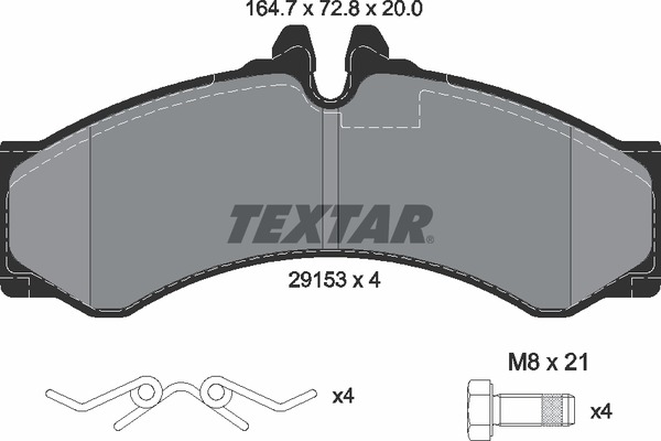 Комплект тормозных колодок дискового тормоз TEXTAR 2915301