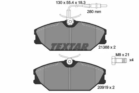 Комплект тормозных колодок дискового тормоза TEXTAR 2138802