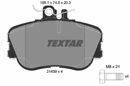 Комплект тормозных колодок дискового тормоза TEXTAR 2143905