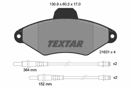 Колодки тормозные дисковые TEXTAR 2163102