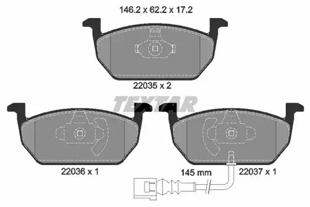 Комплект тормозных колодок дискового тормоза TEXTAR 2203501