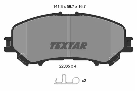 Колодки тормозные дисковые TEXTAR 2206503