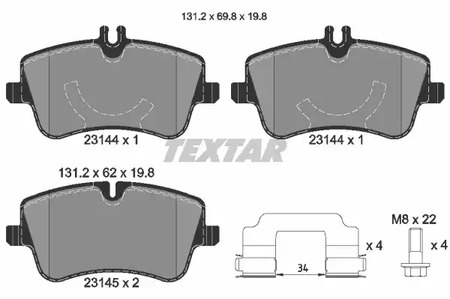 Колодки тормозные дисковые TEXTAR 2314402