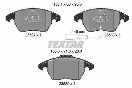 Комплект тормозных колодок дискового тормоза TEXTAR 2358701