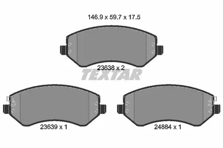 Комплект тормозных колодок дискового тормоза TEXTAR 2363801