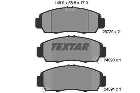Комплект тормозных колодок дискового тормоза TEXTAR 2372901