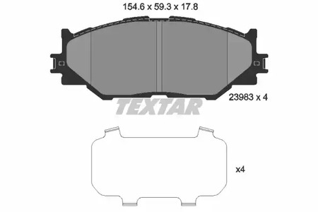 Комплект тормозных колодок дискового тормоза TEXTAR 2398301