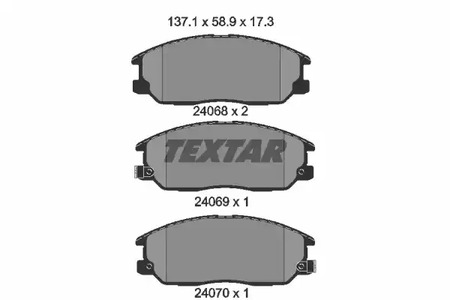 Комплект тормозных колодок дискового тормоза TEXTAR 2406801