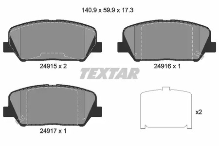 Колодки тормозные дисковые TEXTAR 2491501