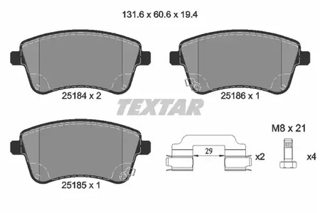 Колодки тормозные дисковые TEXTAR 2518401