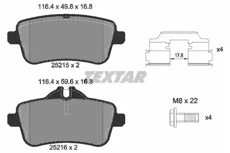 Колодки тормозные дисковые TEXTAR 2521505