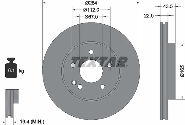Тормозной диск TEXTAR 92059403