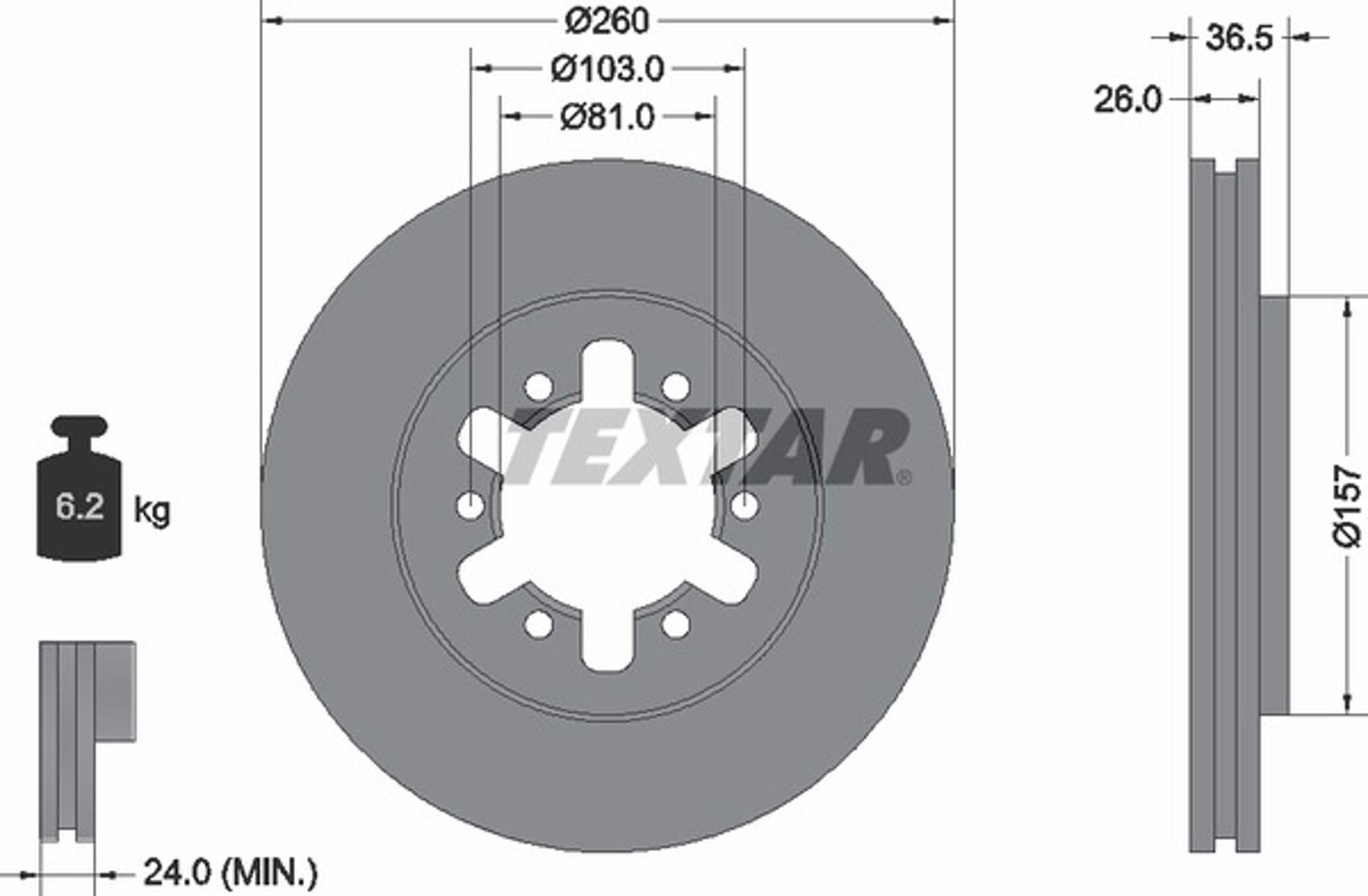 Диск тормозной TEXTAR 92074700