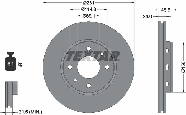 Тормозной диск TEXTAR 92100403