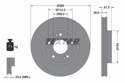 Диск тормозной с покрытием pro TEXTAR 92133905