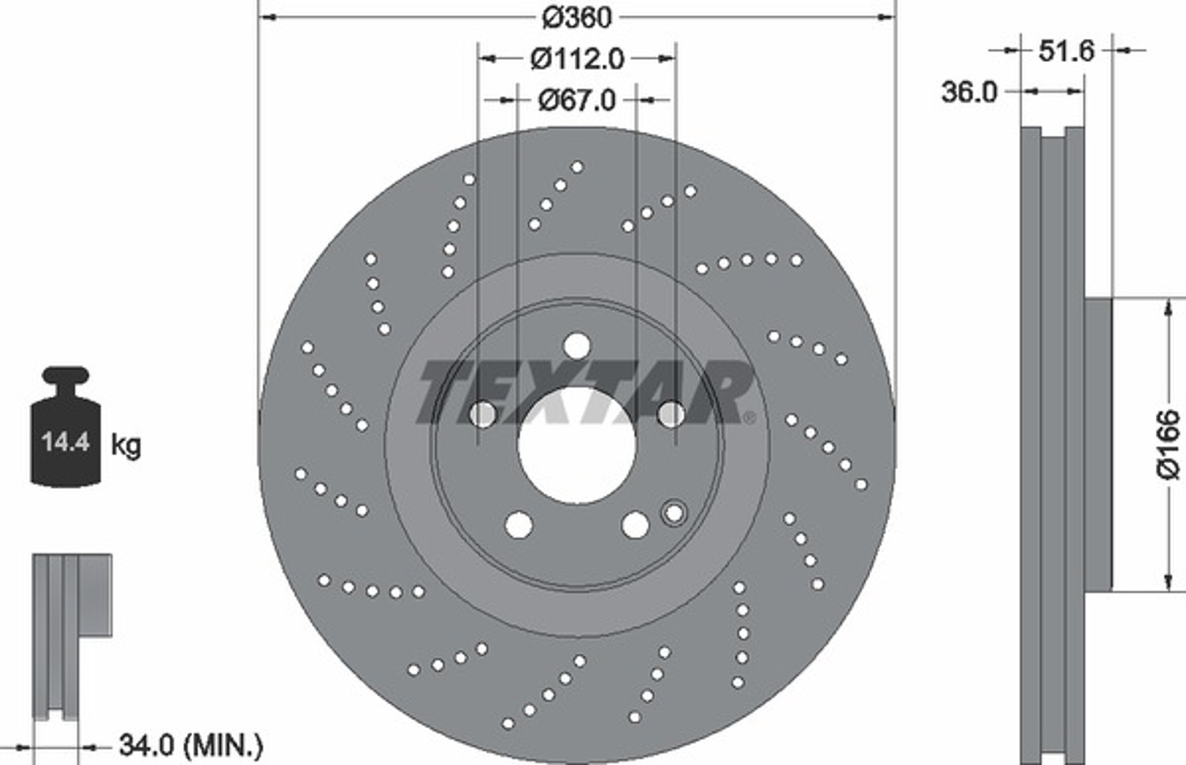 Диск тормозной TEXTAR 92283905