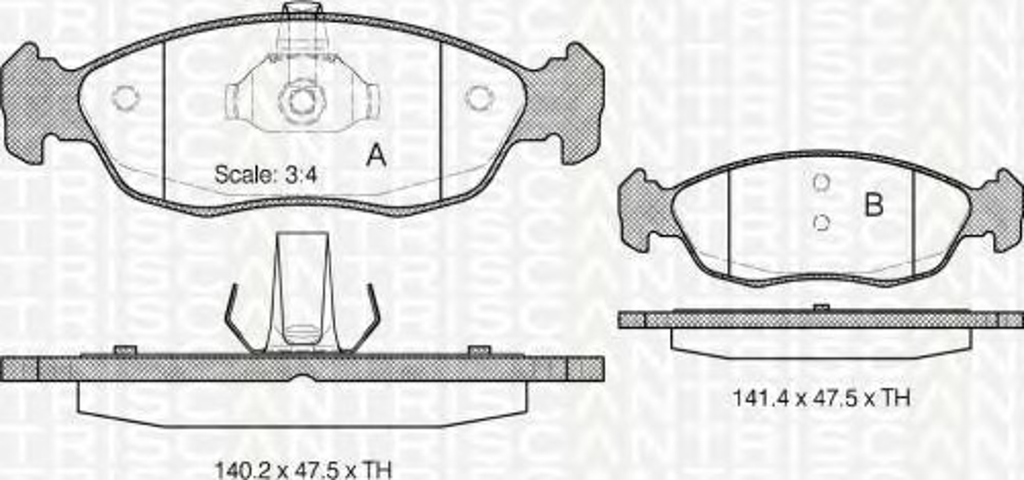 Комплект тормозных колодок дисковый тормоз TRISCAN 8110 28007