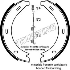 Комплект тормозных колодок стояночная тормозной системы TRUSTING 052.123K