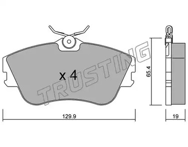 Комплект тормозных колодок дискового тормоза TRUSTING 167.0