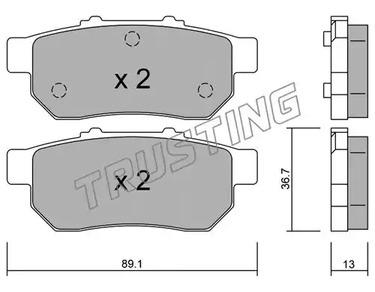 Комплект тормозных колодок дискового тормоза TRUSTING 179.0