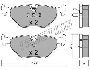 Комплект тормозных колодок дискового тормоза TRUSTING 185.0