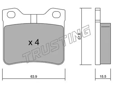 Комплект тормозных колодок дискового тормоза TRUSTING 199.1