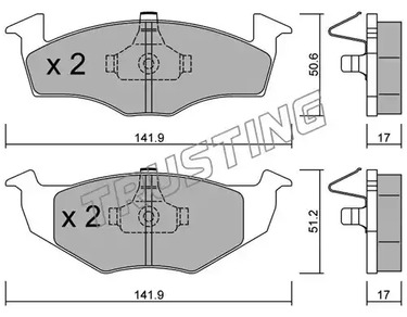Комплект тормозных колодок дискового тормоза TRUSTING 215.0
