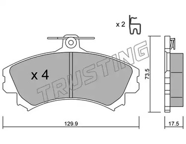Комплект тормозных колодок дискового тормоза TRUSTING 225.1