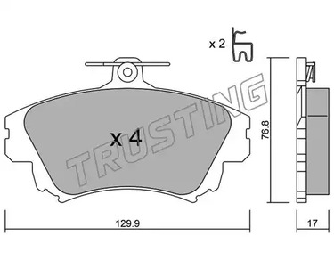 Комплект тормозных колодок дискового тормоз TRUSTING 295.0