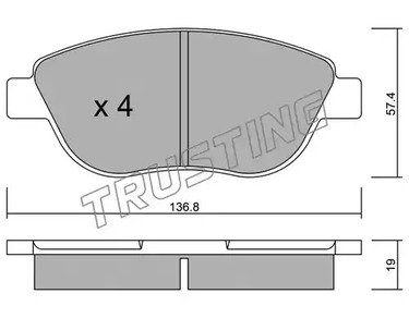 Колодки тормозные дисковые TRUSTING 331.1
