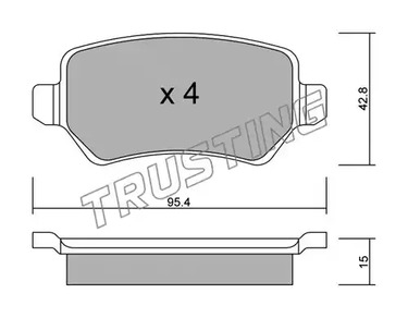 Комплект тормозных колодок дискового тормоз TRUSTING 558.1