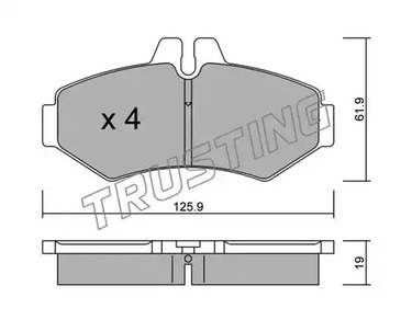 Комплект тормозных колодок дискового тормоз TRUSTING 588.0