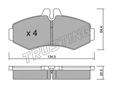 Комплект тормозных колодок дискового тормоз TRUSTING 589.0