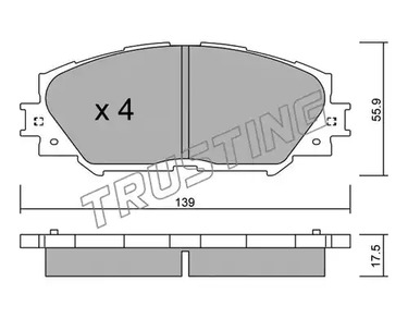 Комплект тормозных колодок дискового тормоз TRUSTING 763.0